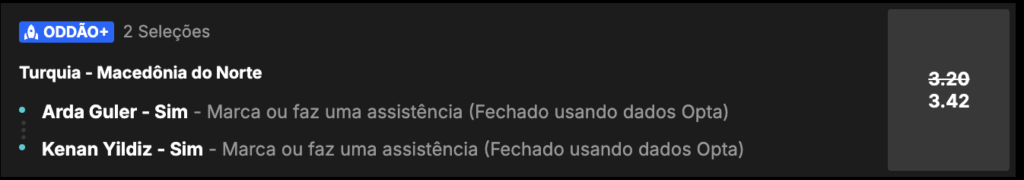 super odds para turquia x macedônia do norte