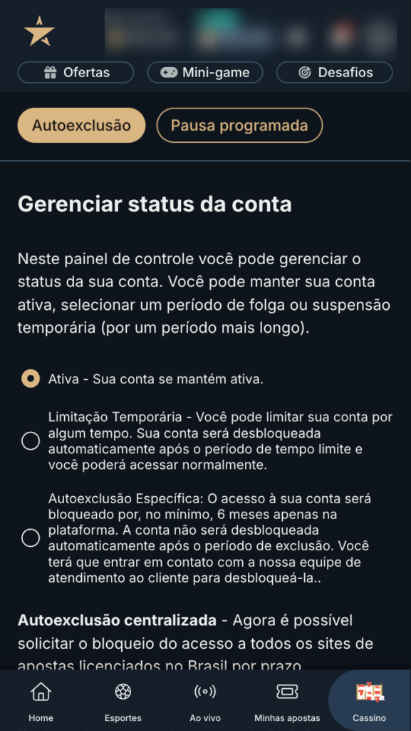 captura de tela do jogo responsável estrela bet