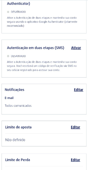 Imagem da tela de segurança e jogo responsável da Lottoland