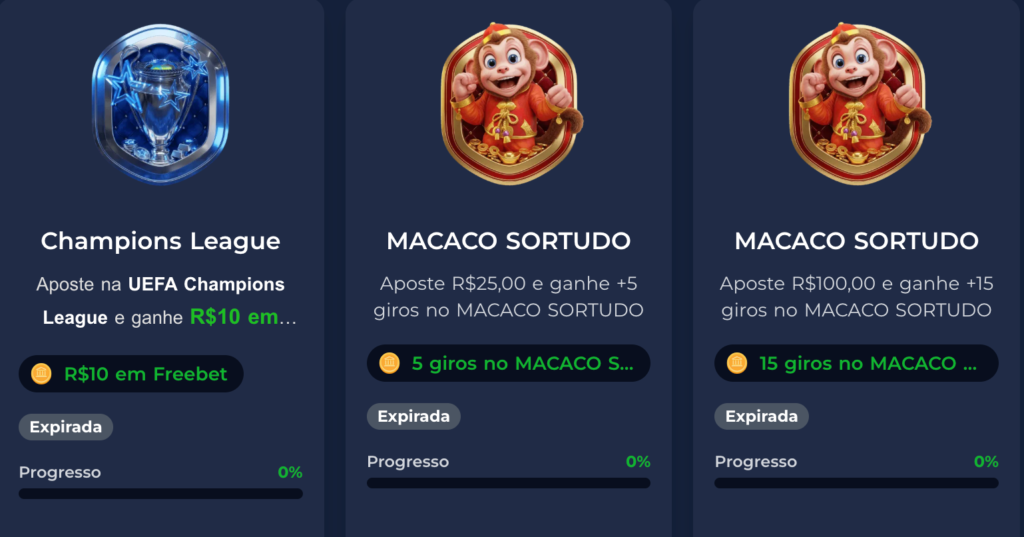 captura de tela das missões premiadas da Br4bet