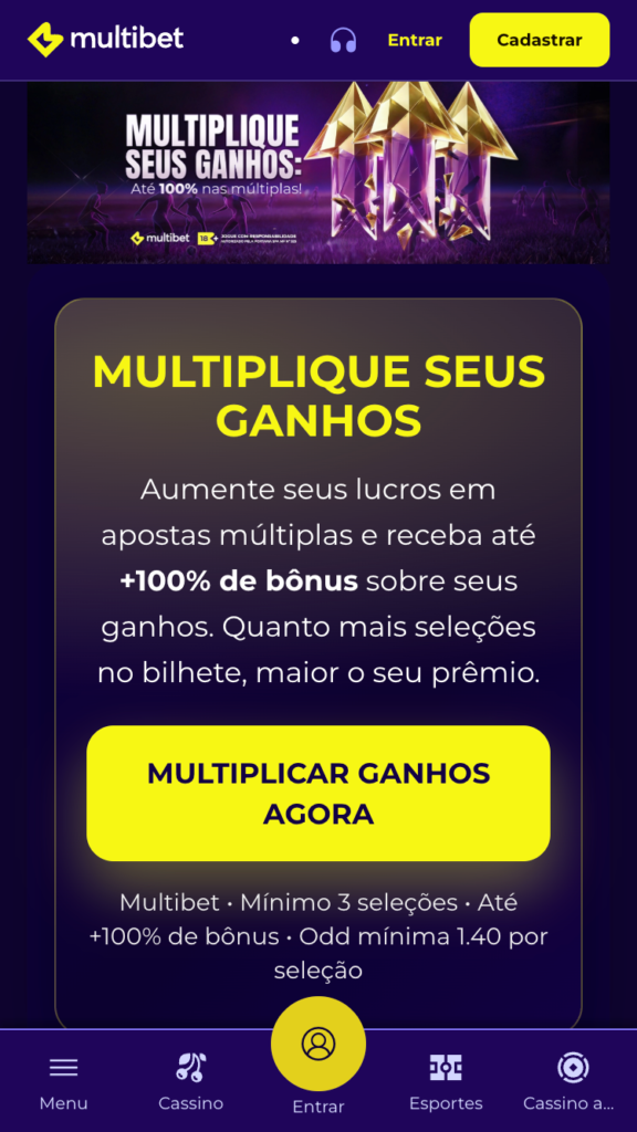 bônus nas apostas múltiplas na Multibet