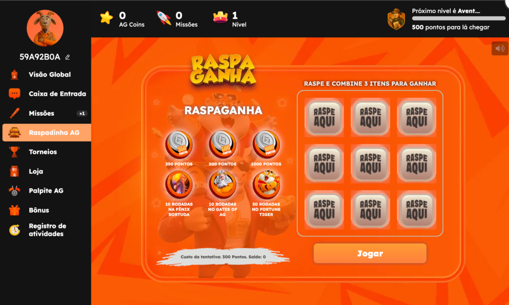 captura de tela da Raspadinha Aposta Ganha