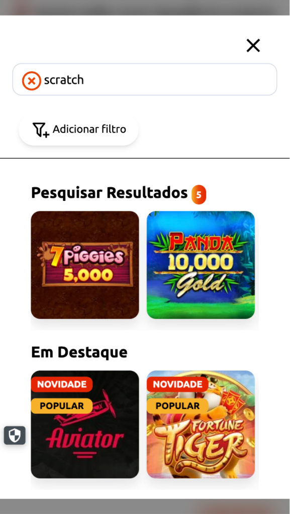 captura de tela da raspadinha Bacana Play