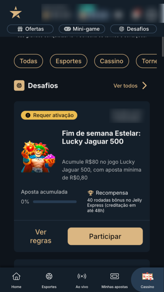 captura de tela do bônus de rodadas grátis da Estrela Bet