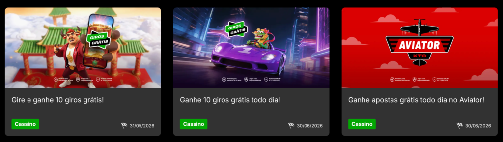 captura de tela das rodadas grátis KTO