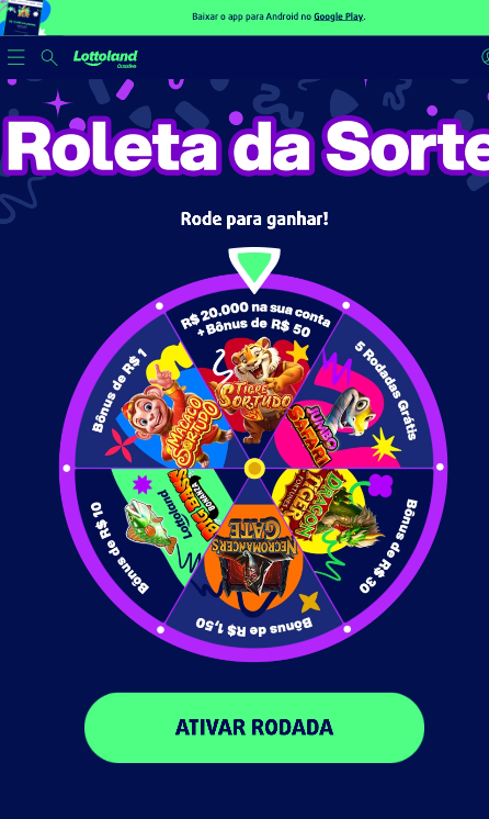 captura de tela da roleta da sorte da Lottoland