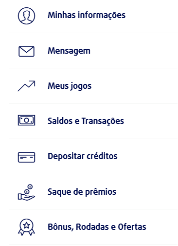 Tela do perfil da conta para acessar o saque na Lottoland