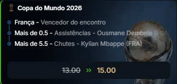 super odds para o jogo Noruega x França pela Copa do Mundo