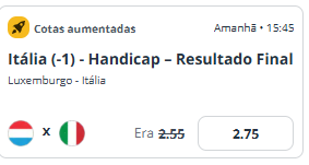 super odds em Luxemburgo x Itália