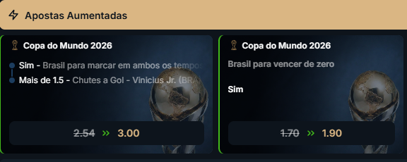 super odds para Brasil x Haiti pela Copa do Mundo