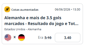 super odds para o amistoso EUA x Alemanha